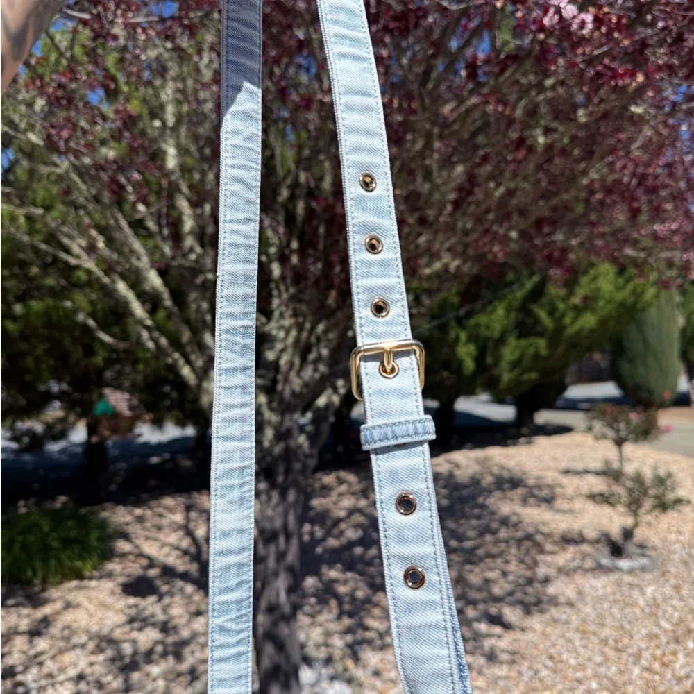 Coach Light Blue Denim Mini Rowan with Pink Tag - Picture 6 of 7